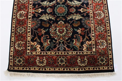 Kashan Blue Runner Hand Knotted 28 X 911 Area Rug 250-23218 Image 4