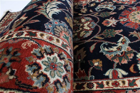 Kashan Blue Runner Hand Knotted 28 X 911 Area Rug 250-23218 Image 9