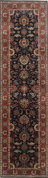 Kashan Blue Runner Hand Knotted 28 X 911 Area Rug 250-23218 Image 0