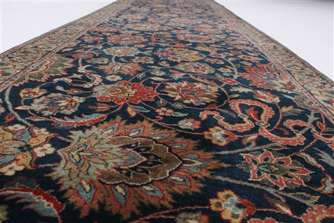 Isfahan Blue Runner Hand Knotted 28 X 911 Area Rug 250-23220 Image 1