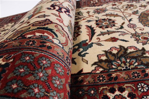 Kashan Beige Runner Hand Knotted 28 X 99 Area Rug 250-23222 Image 10