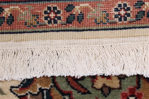 Kashan Beige Runner Hand Knotted 28 X 99 Area Rug 250-23222 Image 12