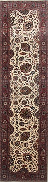 Kashan Beige Runner Hand Knotted 2'8" X 9'9"  Area Rug 250-23222
