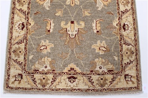 Pishavar Grey Runner Hand Knotted 29 X 99 Area Rug 250-23225 Image 3