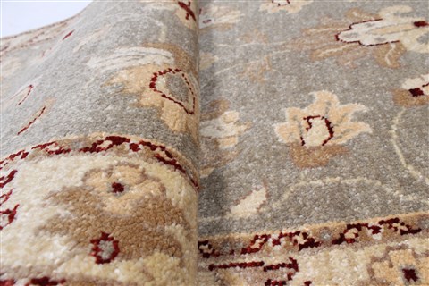 Pishavar Grey Runner Hand Knotted 29 X 99 Area Rug 250-23225 Image 8