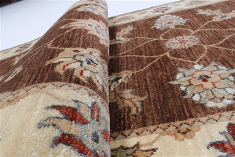 Chobi Brown Runner Hand Knotted 25 X 83 Area Rug 250-23228 Image 11