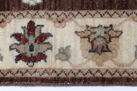 Chobi Brown Runner Hand Knotted 25 X 83 Area Rug 250-23228 Image 4
