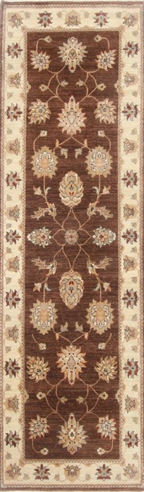 Chobi Brown Runner Hand Knotted 25 X 83 Area Rug 250-23228 Image 0