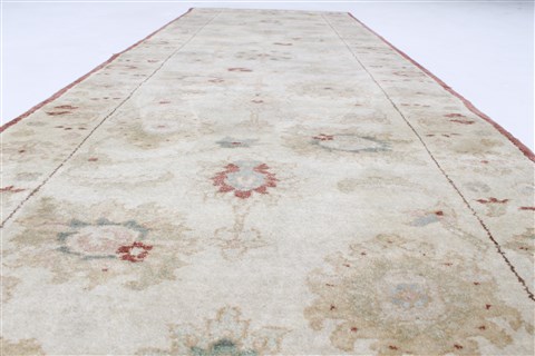 Chobi Beige Runner Hand Knotted 27 X 711 Area Rug 250-23230 Image 1