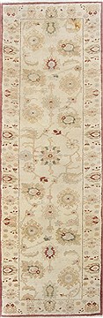 Egyptian Chobi Beige Runner 6 to 9 ft Wool Carpet 23230