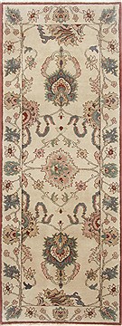 Egyptian Chobi Beige Runner 6 to 9 ft Wool Carpet 23232