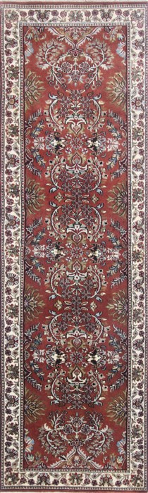 Semnan Brown Runner Hand Knotted 25 X 80 Area Rug 250-23234 Image 0
