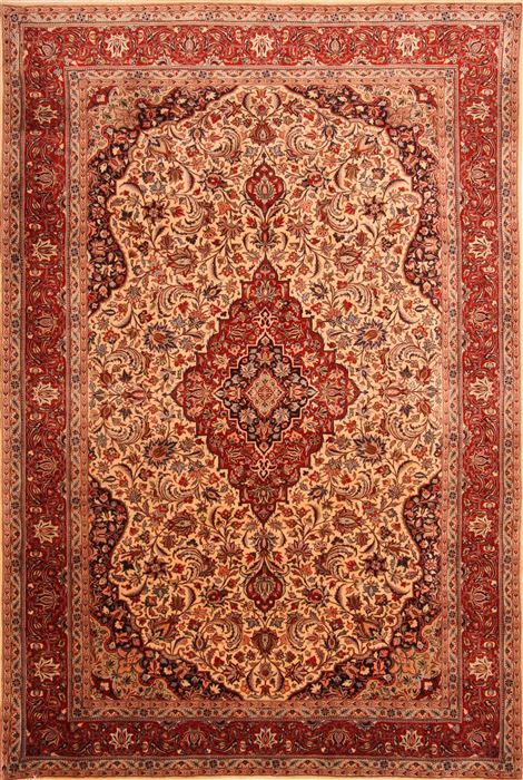 Sarouk Beige Hand Knotted 69 X 910 Area Rug 100-23236 Image 0