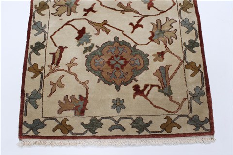 Chobi Beige Runner Hand Knotted 29 X 611 Area Rug 250-23237 Image 4
