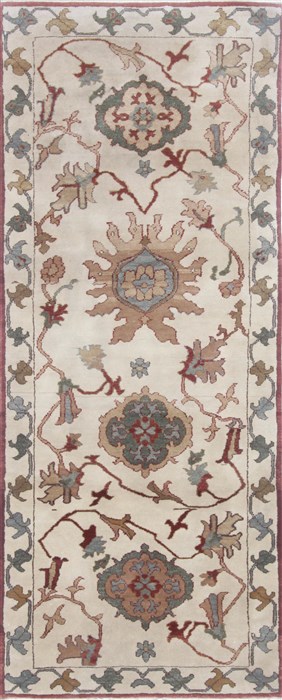 Chobi Beige Runner Hand Knotted 29 X 611 Area Rug 250-23237 Image 0
