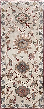 Egyptian Chobi Beige Runner 6 to 9 ft Wool Carpet 23237