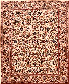Persian Yazd Beige Rectangle 6x9 ft Wool Carpet 23238