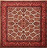 Sarouk Red Square Hand Knotted 87 X 89  Area Rug 100-23255 Thumb 0
