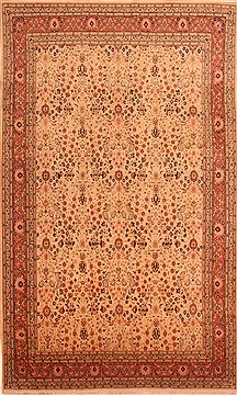 Persian Hereke Yellow Rectangle 7x10 ft Wool Carpet 23266