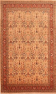 Hereke Yellow Hand Knotted 6'8" X 10'10"  Area Rug 100-23266