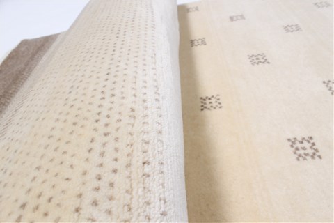 Gabbeh Beige Runner Hand Knotted 27 X 81 Area Rug 250-23267 Image 8