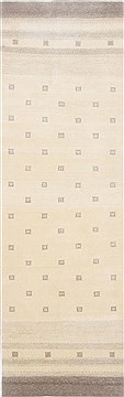 Indian Gabbeh Beige Runner 6 to 9 ft Wool Carpet 23267