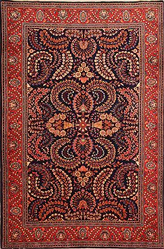 Persian sarouk Red Rectangle 7x10 ft Wool Carpet 23281