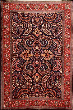 Sarouk Red Hand Knotted 6'8" X 10'0"  Area Rug 100-23281