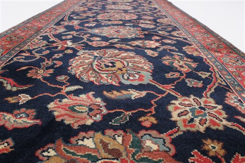 Tabriz Blue Runner Hand Knotted 28 X 710 Area Rug 250-23291 Image 1