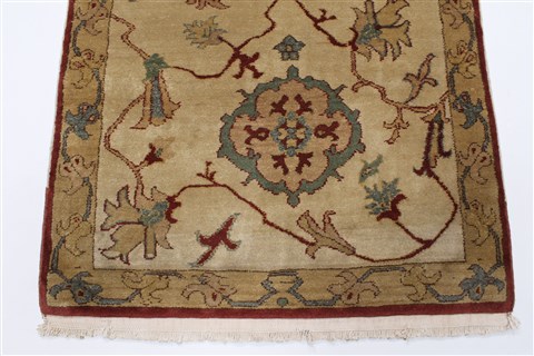 Chobi Beige Runner Hand Knotted 30 X 81 Area Rug 250-23297 Image 5