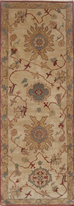 Chobi Beige Runner Hand Knotted 30 X 81 Area Rug 250-23297 Image 0