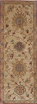 Egyptian Chobi Beige Runner 6 to 9 ft Wool Carpet 23297