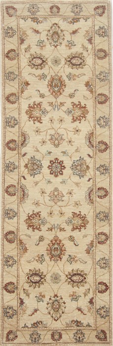 Ziegler Beige Runner Hand Knotted 26 X 79  Area Rug 250-23302 Image 0