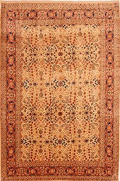 Hereke Yellow Hand Knotted 6'5" X 9'7"  Area Rug 100-23311