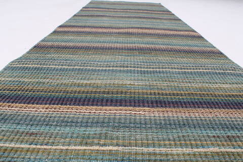 Modern Green Runner Hand Knotted 26 X 80  Area Rug 250-23315 Image 11