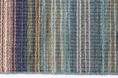 Modern Green Runner Hand Knotted 26 X 80  Area Rug 250-23315 Image 2
