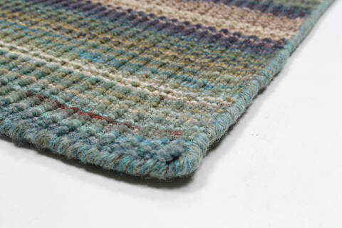 Modern Green Runner Hand Knotted 26 X 80  Area Rug 250-23315 Image 5