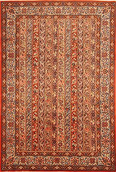 Persian sarouk Multicolor Rectangle 7x10 ft Wool Carpet 23317