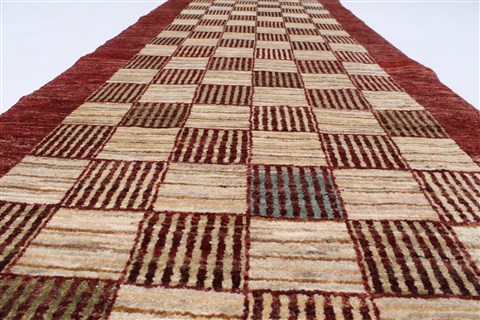 Modern Beige Runner Hand Knotted 28 X 79 Area Rug 250-23318 Image 1