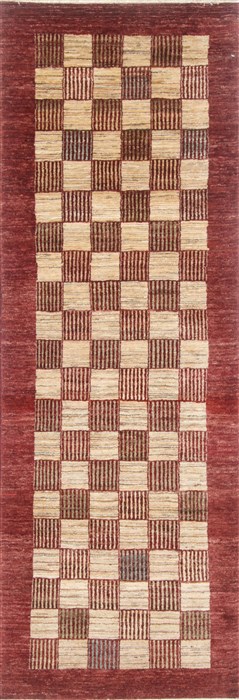 Modern Beige Runner Hand Knotted 28 X 79 Area Rug 250-23318 Image 0