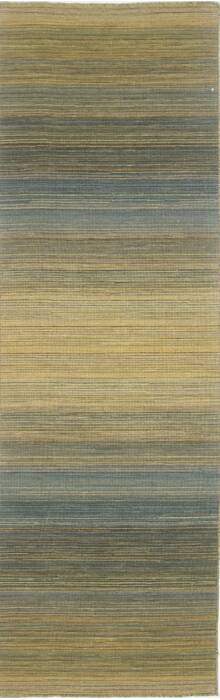 Modern Green Runner Hand Knotted 26 X 80  Area Rug 250-23322 Image 0