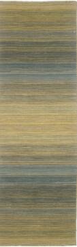 Modern Green Runner Hand Knotted 2'6" X 8'0"  Area Rug 250-23322