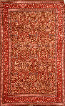 Persian Hereke Red Rectangle 7x10 ft Wool Carpet 23324