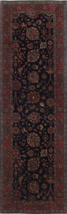 Tabriz Blue Runner Hand Knotted 27 X 81  Area Rug 250-23326 Image 0