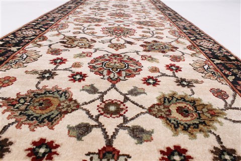 Kashmar Beige Runner Hand Knotted 26 X 80 Area Rug 250-23327 Image 1