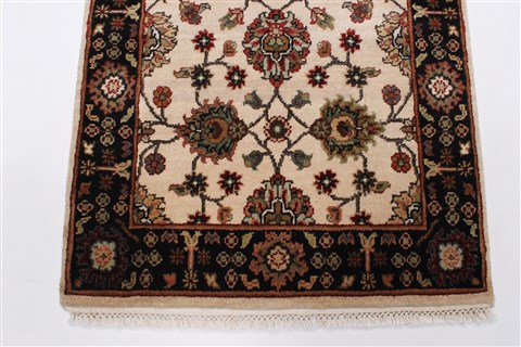 Kashmar Beige Runner Hand Knotted 26 X 80 Area Rug 250-23327 Image 4