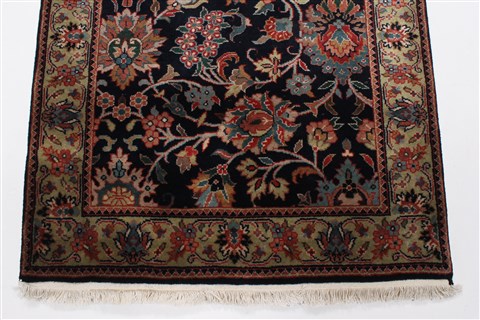 Kashmir Blue Runner Hand Knotted 28 X 711 Area Rug 250-23331 Image 4