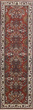 Kashmir Brown Runner Hand Knotted 2'6" X 7'11"  Area Rug 250-23334