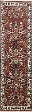 Semnan Brown Runner Hand Knotted 2'5" X 8'0"  Area Rug 250-23341