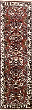 Semnan Brown Runner Hand Knotted 2'5" X 8'0"  Area Rug 250-23341